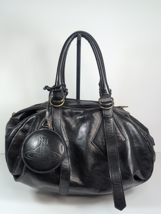 Vivienne Westwood Handbags - Vivienne Westwood Vintage Y2K Leather Boston Bag Orb Charm
